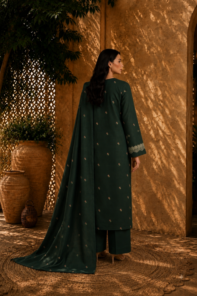 mediterranean courtyard in emerald green